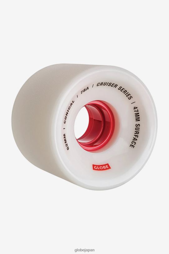 Globe Brand コニカルクルーザーホイール 62mm V44T253 スケートボード ホワイト/レッド/62