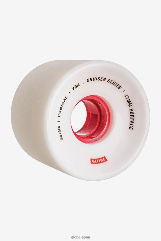 Globe Brand コニカルクルーザーホイール 65mm V44T254 スケートボード ホワイト/レッド/65