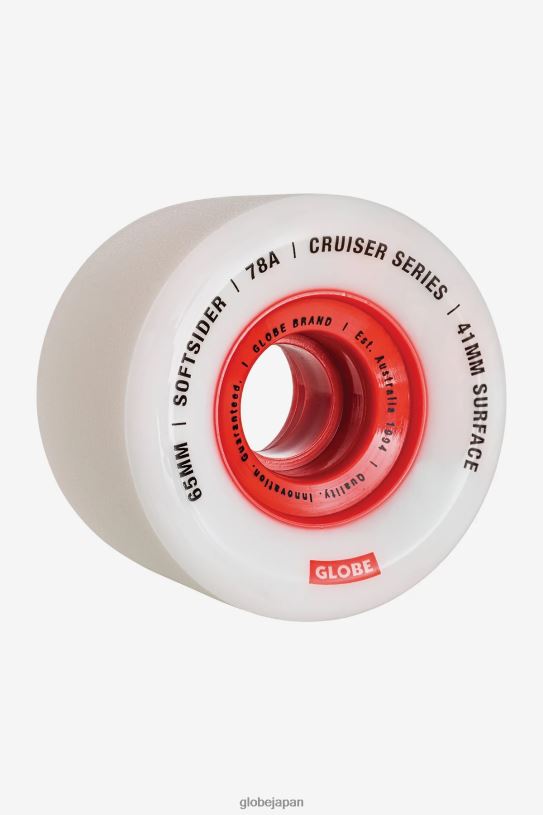 Globe Brand ソフトサイダー クルーザー ホイール 65mm V44T257 スケートボード 赤、白
