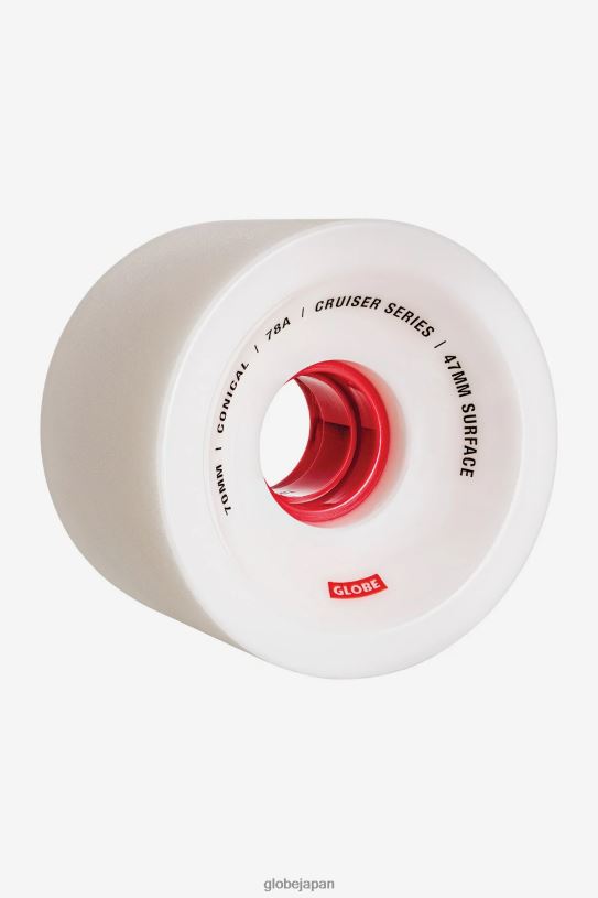 Globe Brand コニカルクルーザーホイール 70mm V44T255 スケートボード ホワイト/レッド/70